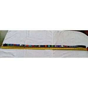 Belt Beaded Circles Handmade Masaai Maasai Masai leather Sz 35 (34\